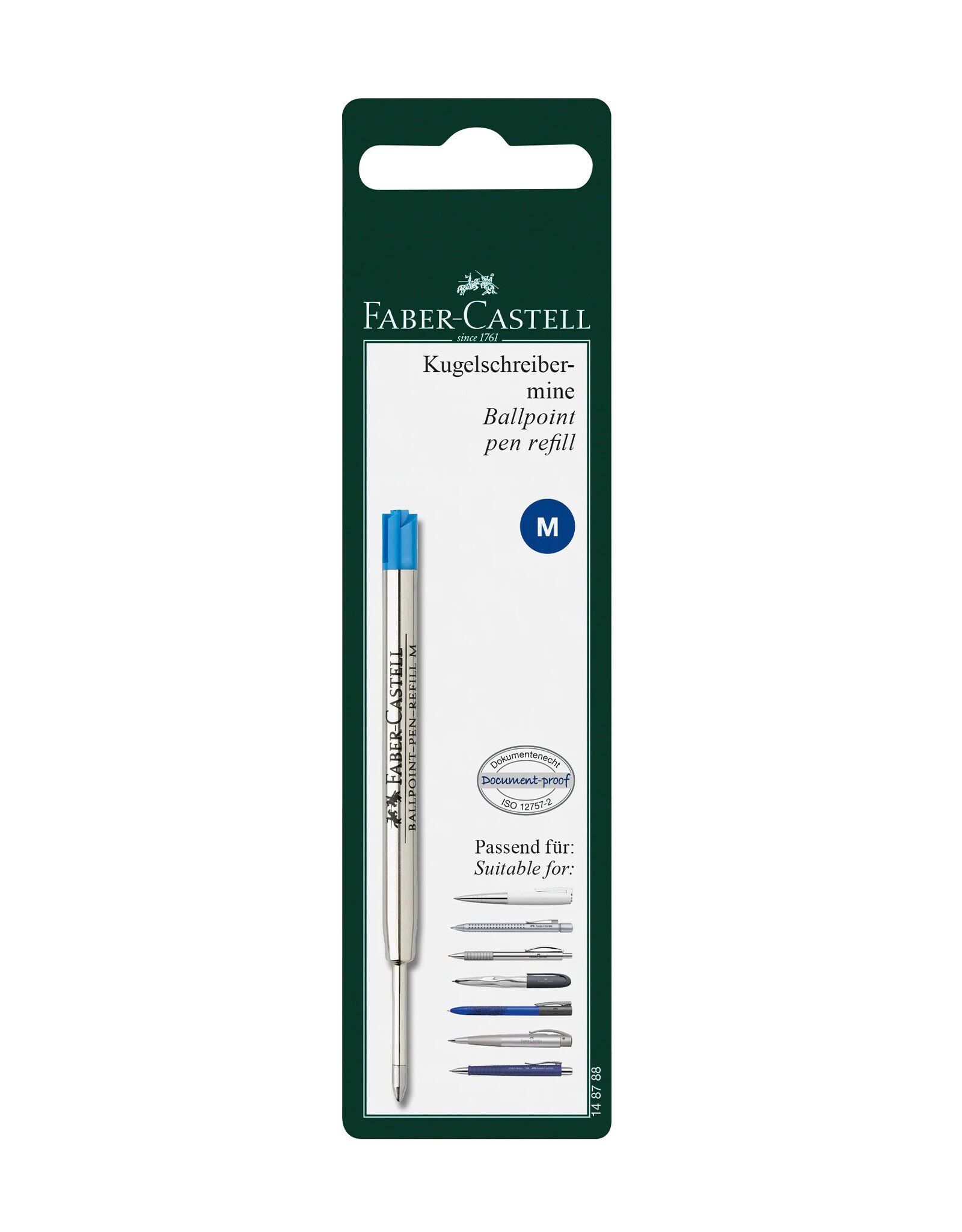 FABER-CASTELL Faber-Castell Ballpoint Pen Refill, Blue, Medium
