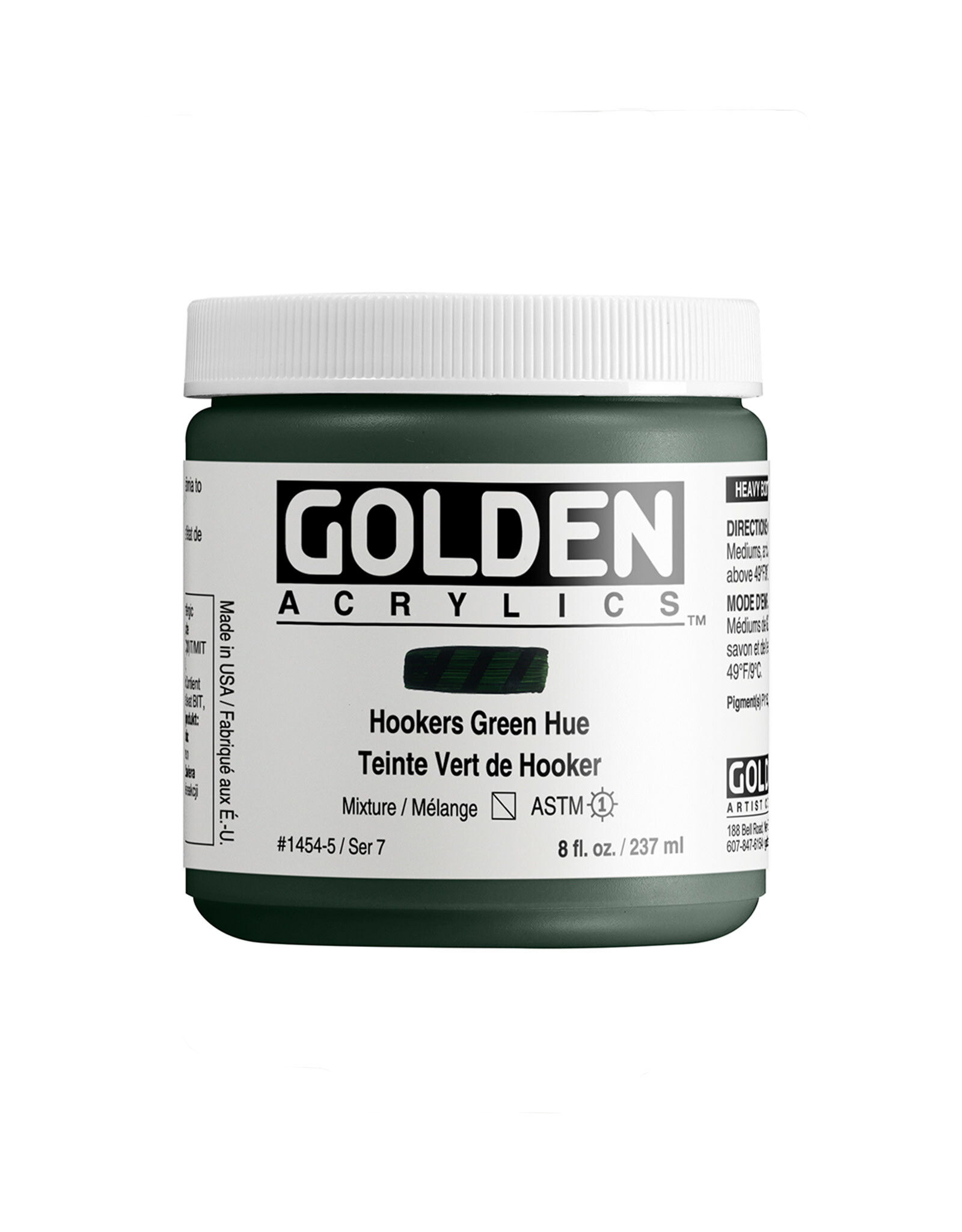 Golden Golden Heavy Body Acrylic Paint, Hooker's Green Hue, 8oz