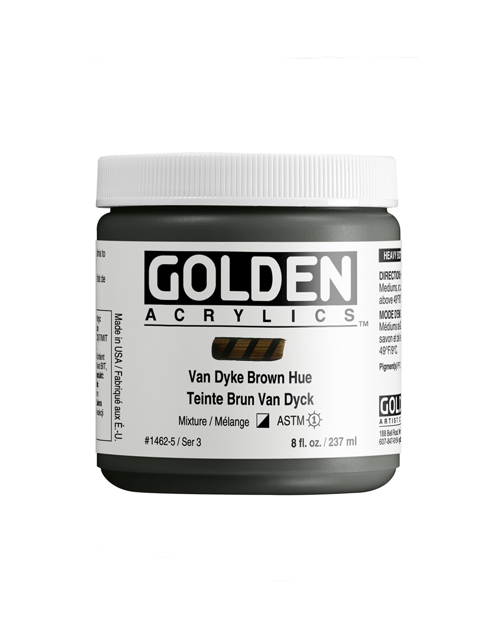 Golden Golden Heavy Body Acrylic Paint, Van Dyke Brown, 8oz