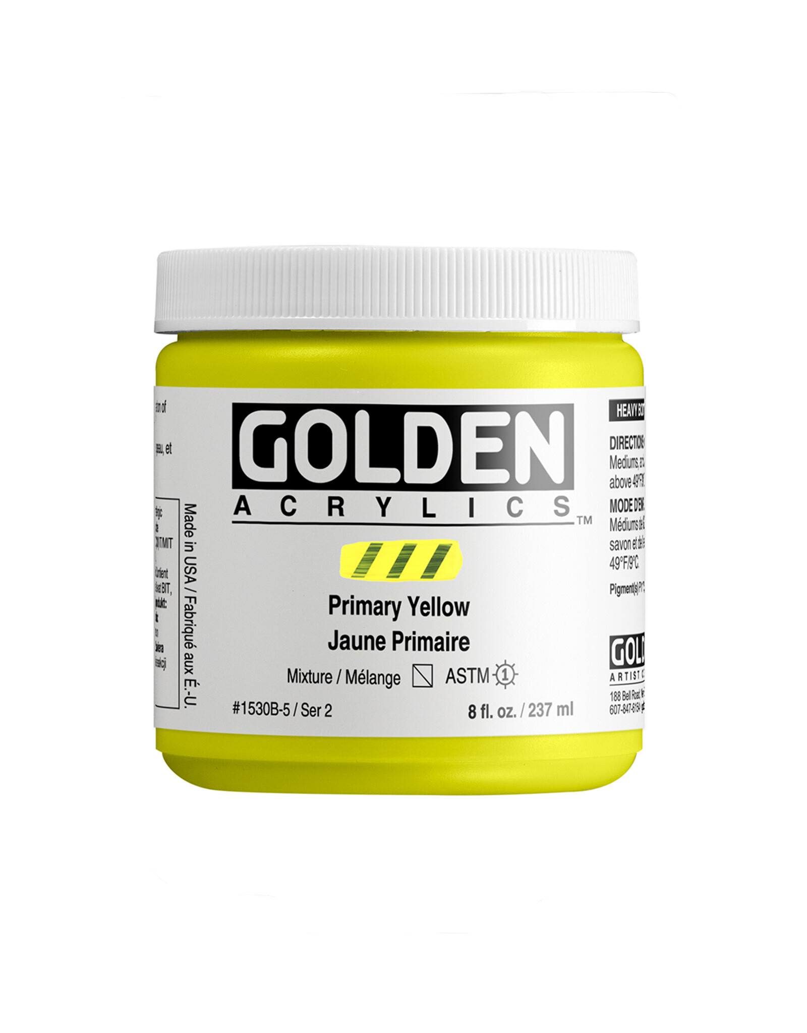 Golden Golden Heavy Body Acrylic Paint, Primary Yellow, 8oz