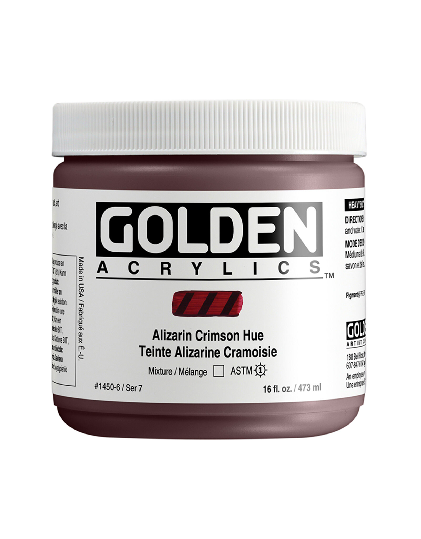 Golden Golden Heavy Body Acrylic Paint, Alizarin Crimson Hue, 16oz