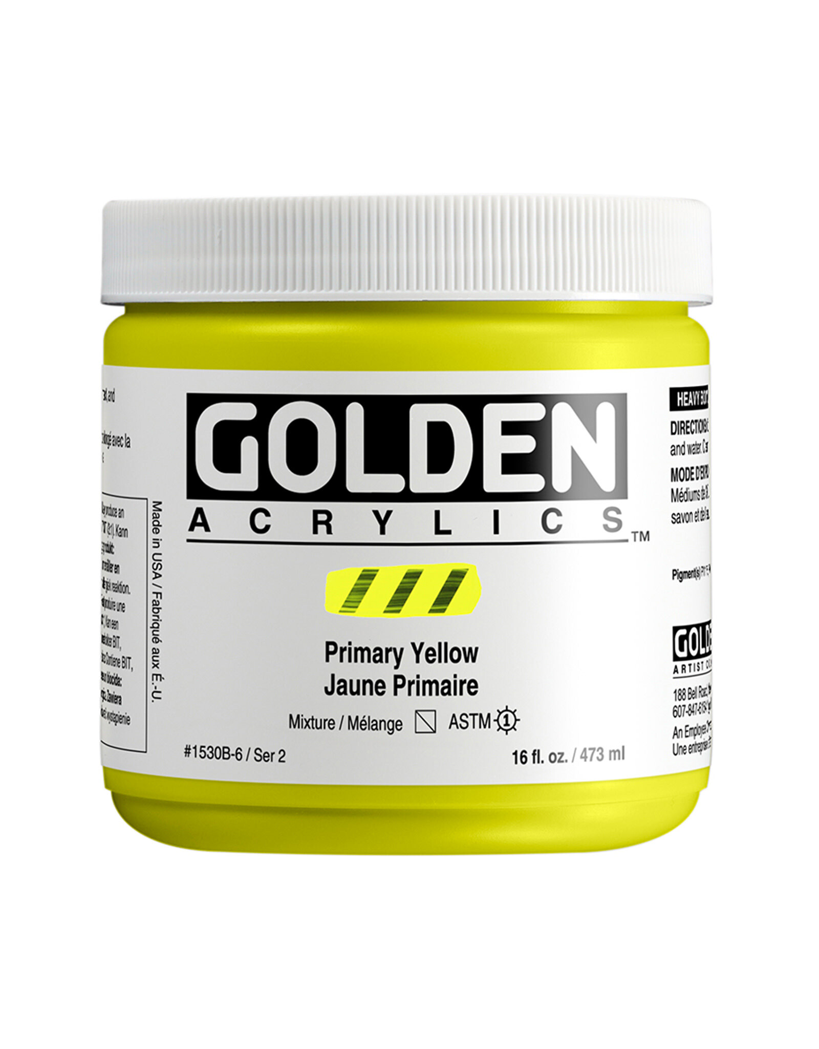 Golden Golden Heavy Body Acrylic Paint, Primary Yellow, 16oz