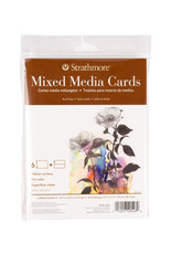 Strathmore Strathmore Mixed Media Cards, Set of 6 Cards and Envelopes, White, 5” x 7”