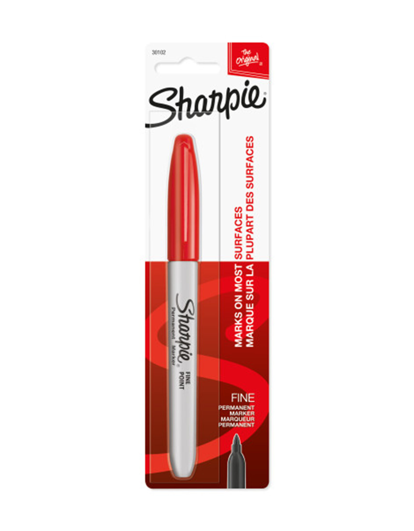 Sharpie Markers, Red, Fine, Carded