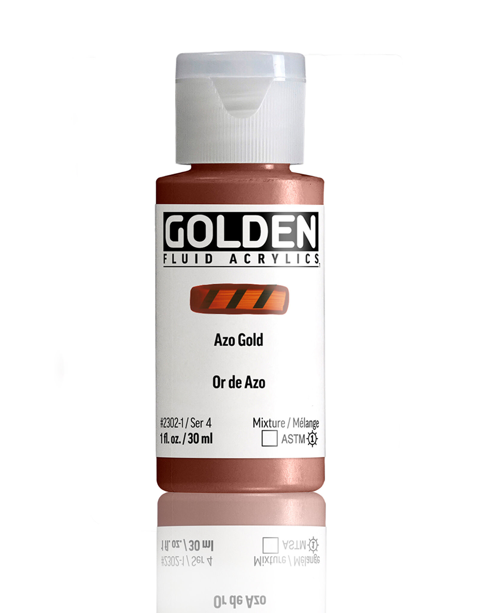 Golden Golden Fluid Acrylics, Azo Gold 1oz Cylinder
