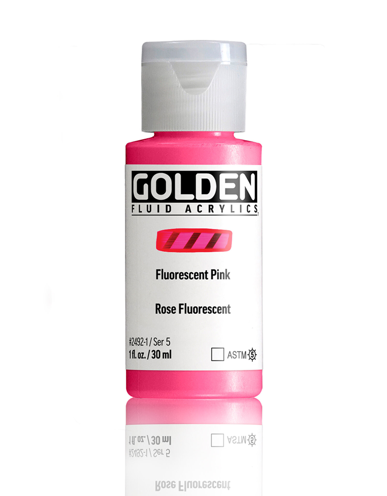 Golden Golden Fluid Acrylics, Fluorescent Pink 1oz Cylinder