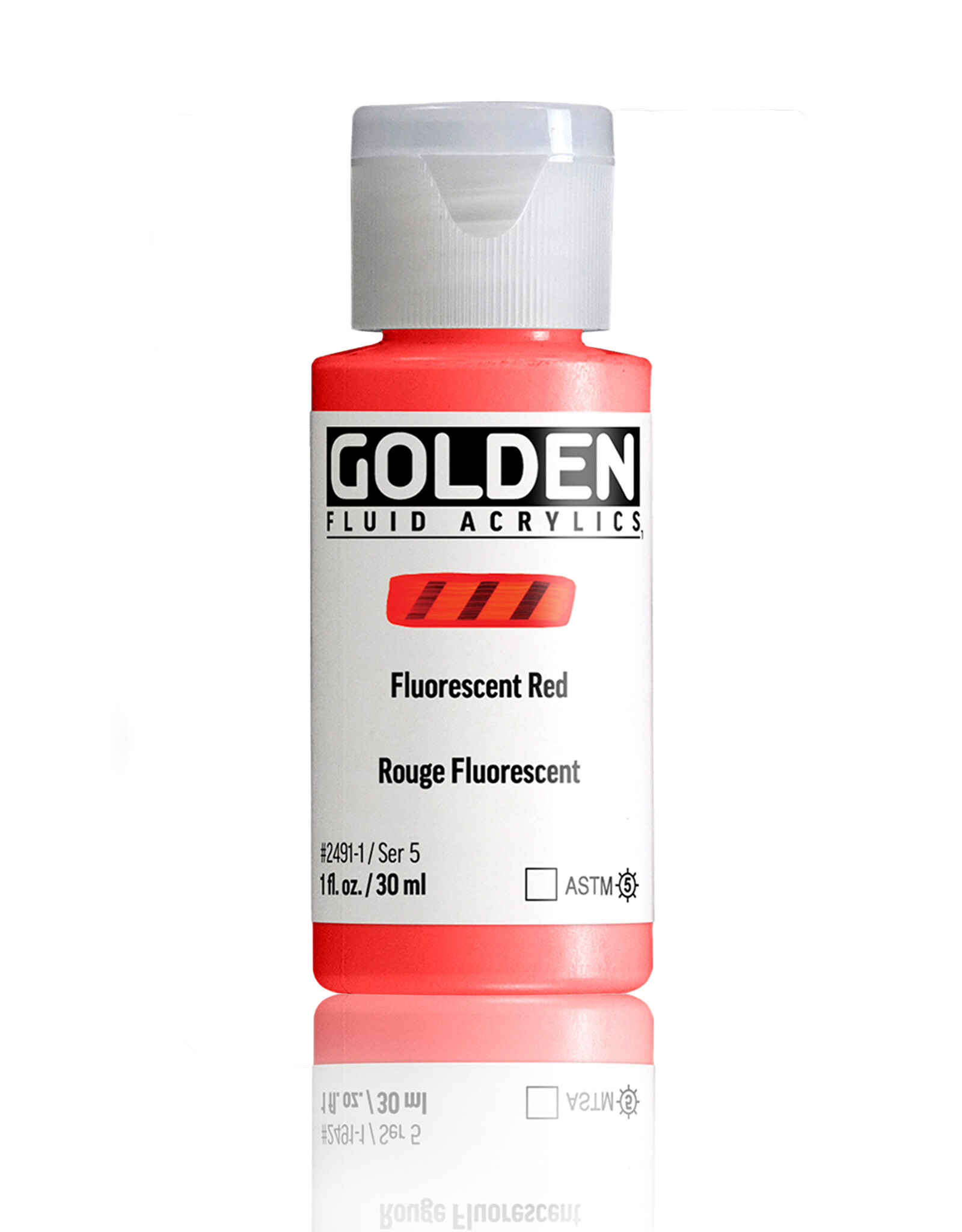 Golden Golden Fluid Acrylics, Fluorescent Red 1oz Cylinder