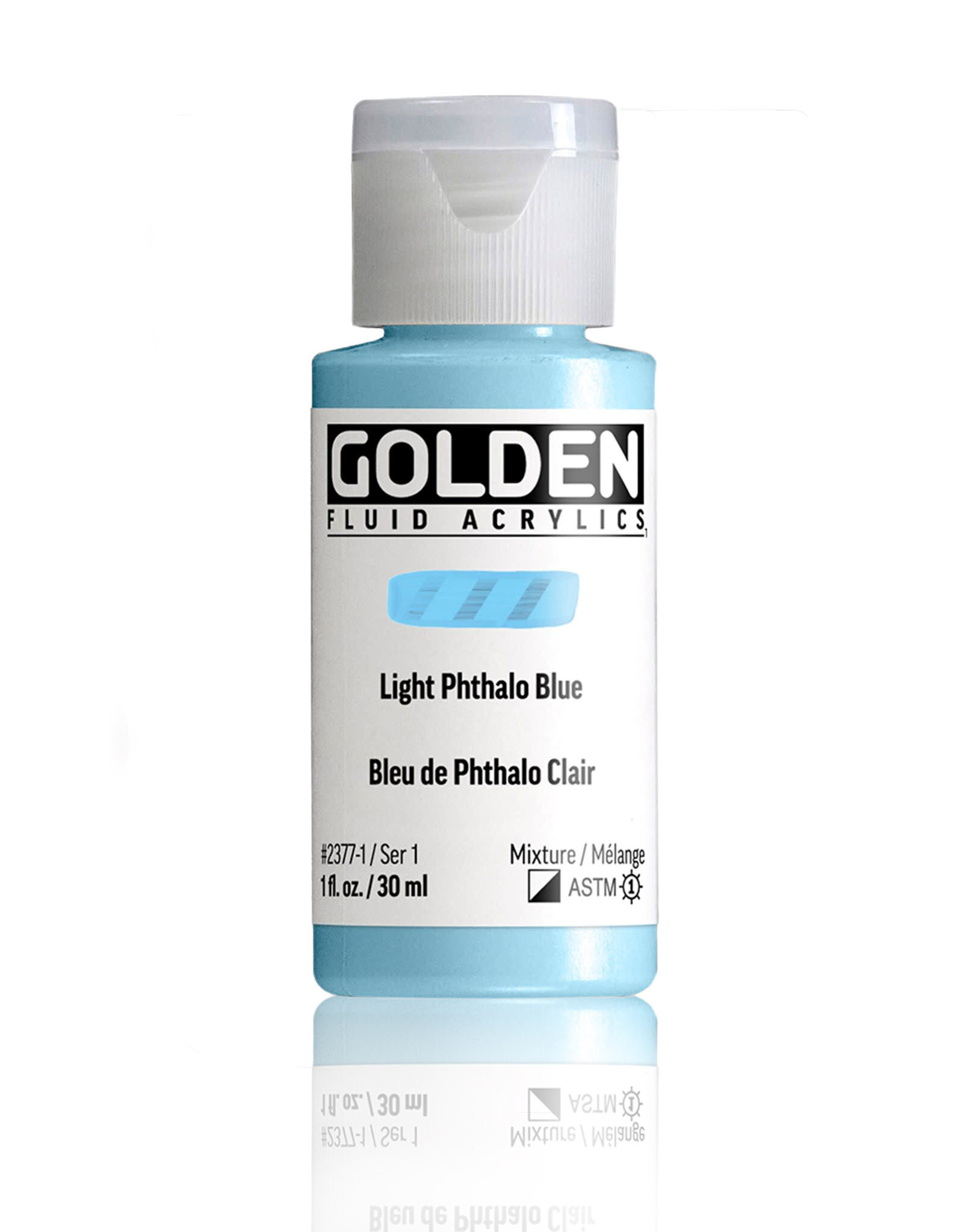 Golden Golden Fluid Acrylics, Light Phthalo Blue 1oz Cylinder
