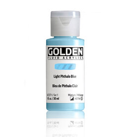 Golden Golden Fluid Acrylics, Light Phthalo Blue 1oz Cylinder