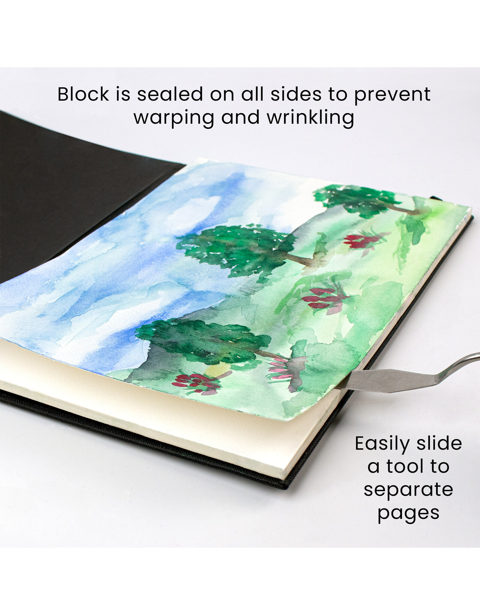 W.A. Portman WA Portman Cold Press Watercolor Paper Block A4 (11.3" x 8.3") – Acid-Free 300GSM/140LB 100% Cotton Watercolor Paper with Waterproof Cover