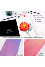 W.A. Portman WA Portman Hot Press Watercolor Paper Block A4 (11.3" x 8.3") – Acid-Free 300GSM/140LB 100% Cotton Watercolor Paper with Waterproof Cover