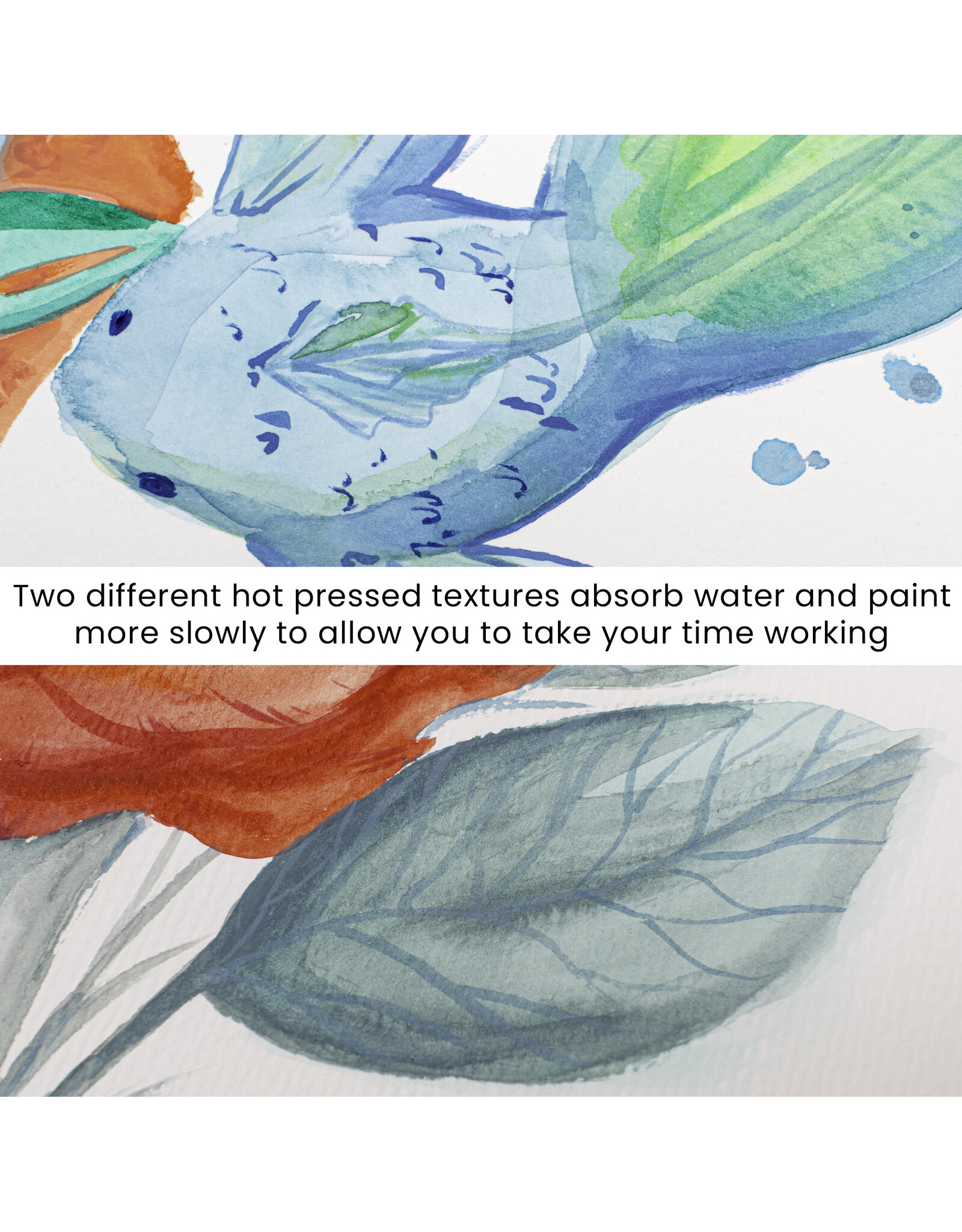 W.A. Portman WA Portman Hot Press Watercolor Paper Block A4 (11.3" x 8.3") – Acid-Free 300GSM/140LB 100% Cotton Watercolor Paper with Waterproof Cover