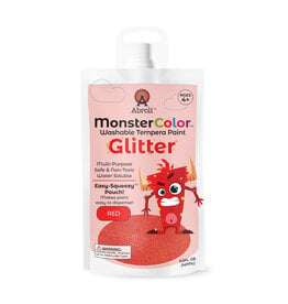 Abroli LLC Monster Color Washable Glitter Tempera, 5oz Red