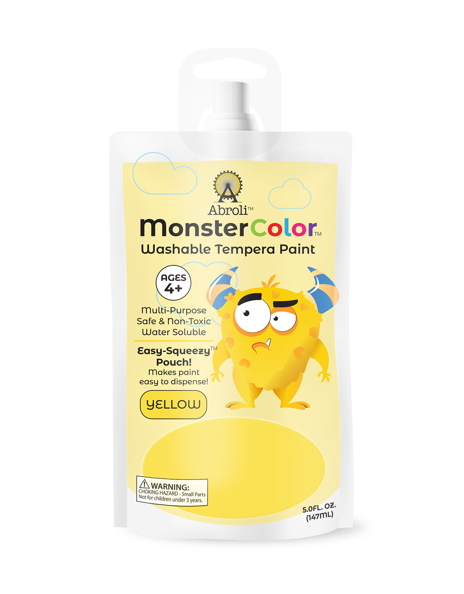 Abroli LLC Monster Color Washable Tempera, 5oz Yellow