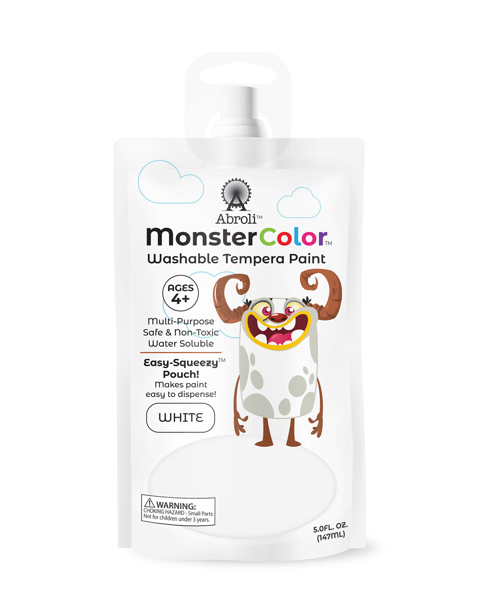 Abroli LLC Monster Color Washable Tempera, 5oz White