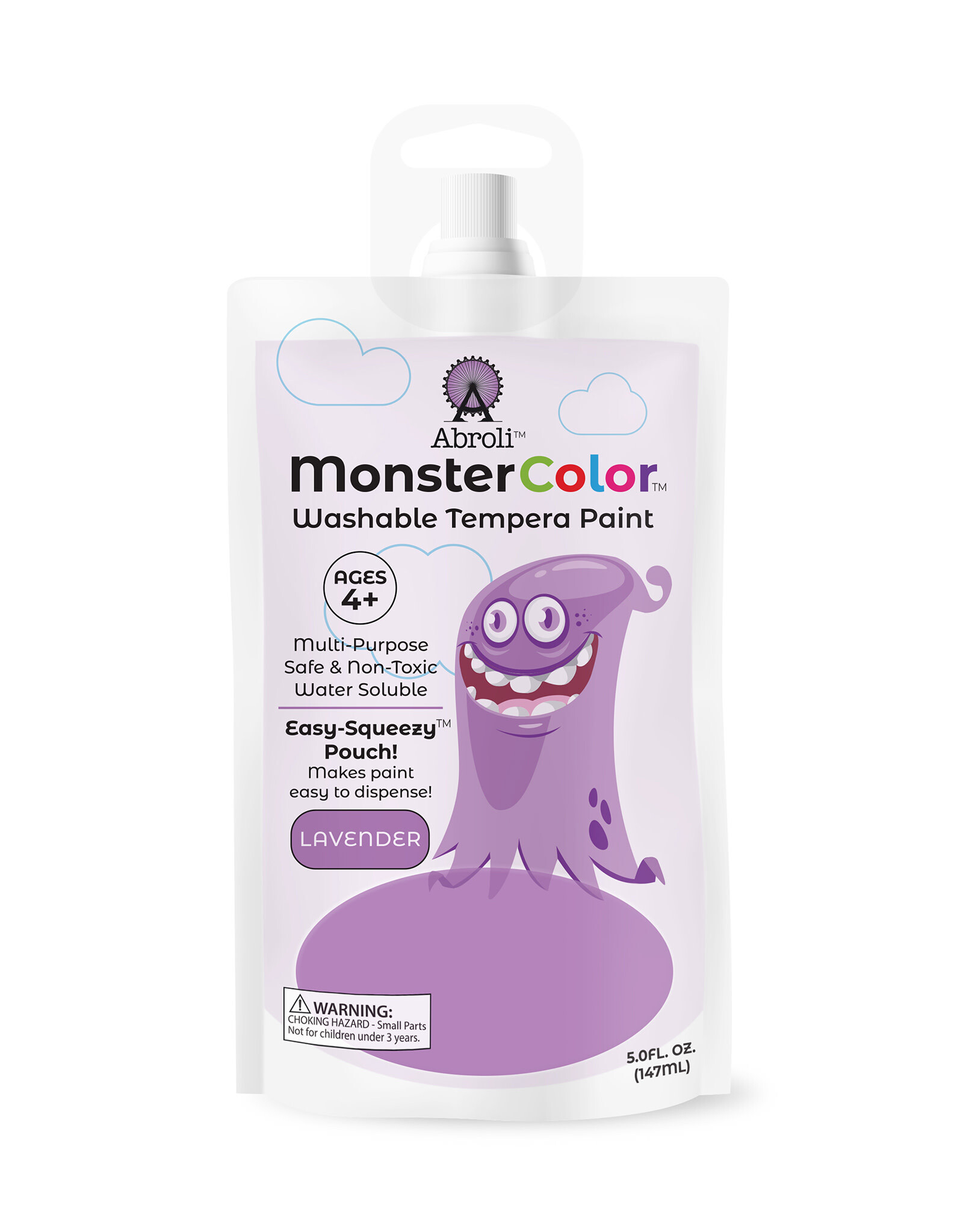Abroli LLC Monster Color Washable Tempera, 5oz Lavender