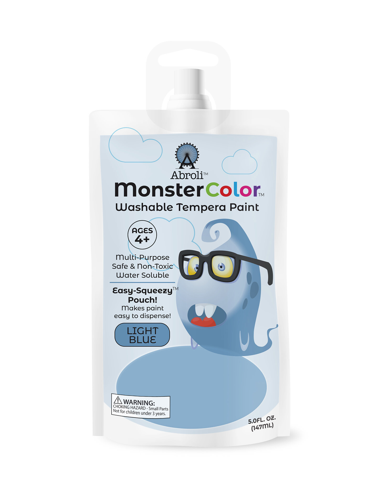 Abroli LLC Monster Color Washable Tempera, 5oz Light Blue
