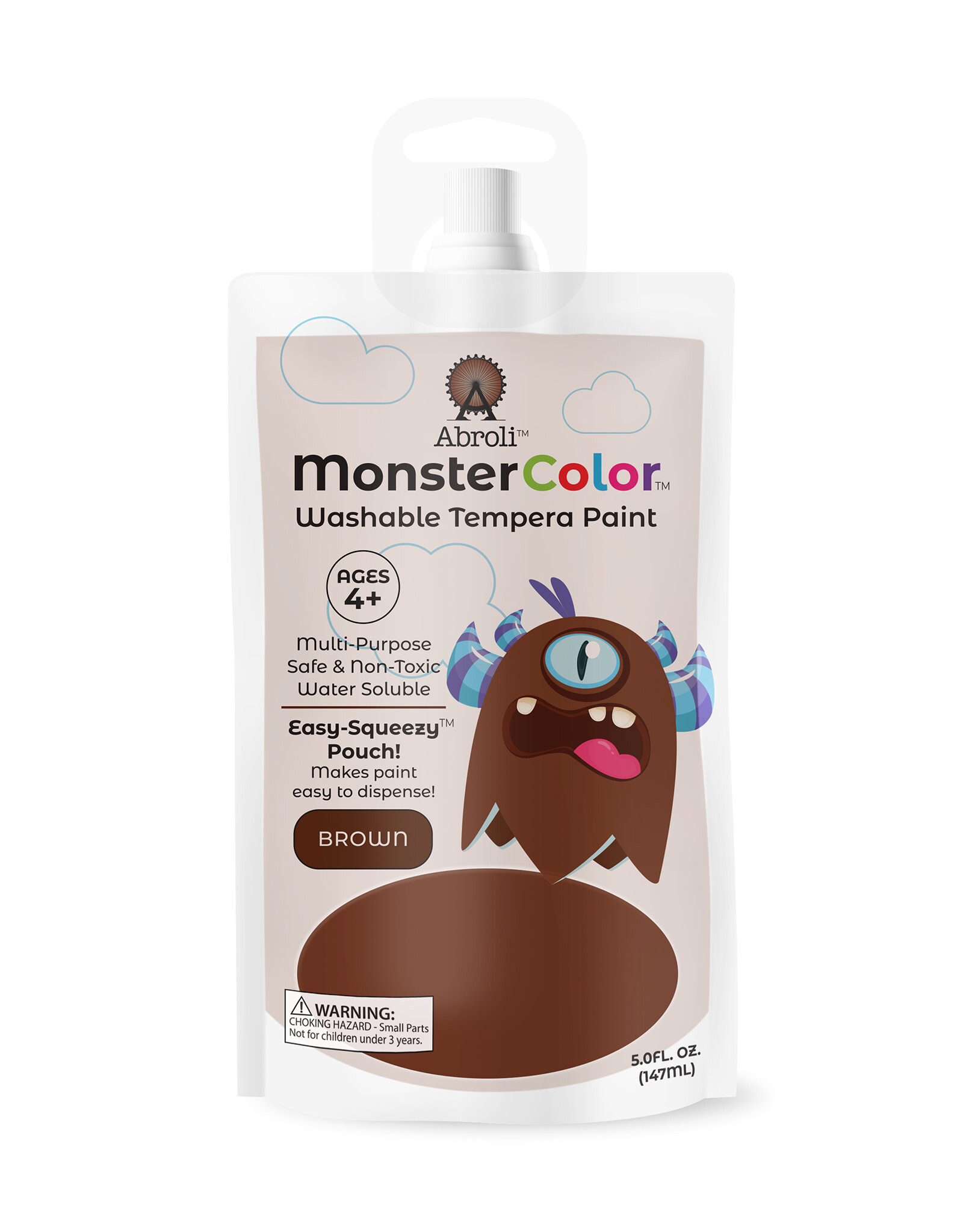 Abroli LLC Monster Color Washable Tempera, 5oz Brown
