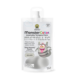 Abroli LLC Monster Color Washable Metallic Tempera, 5oz Silver