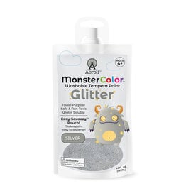 Abroli LLC Monster Color Washable Glitter Tempera, 5oz Silver