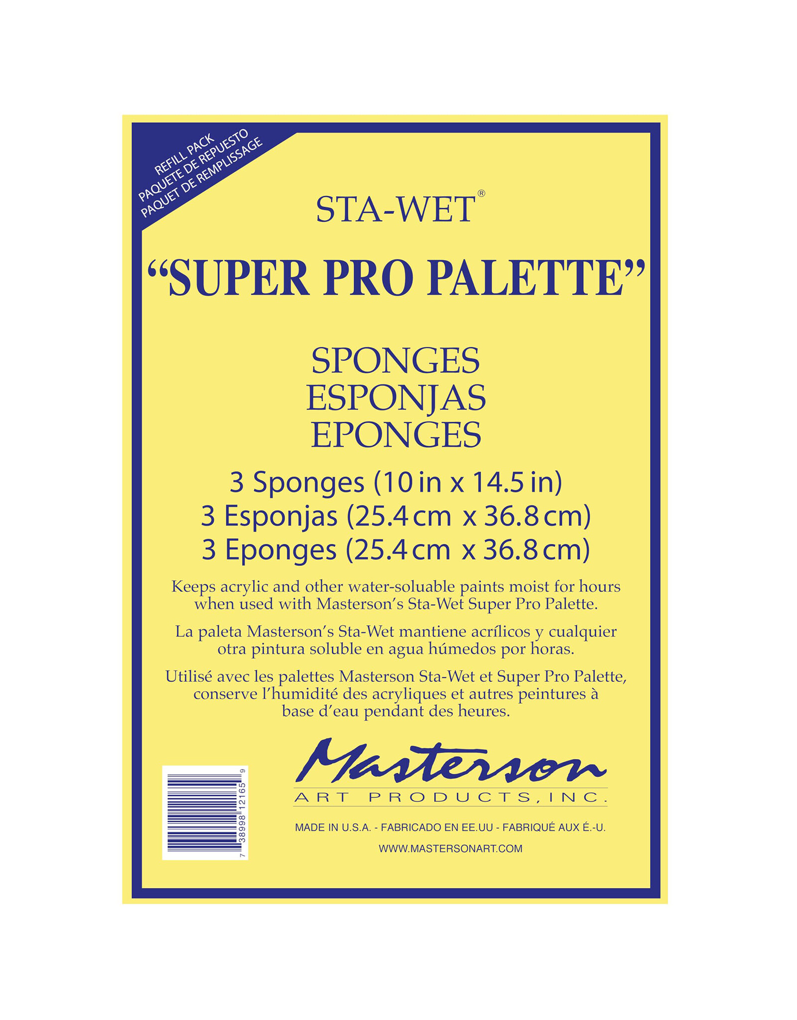 Sta-Wet Super Pro Palette Sponge Refill 3 Pack, 10 x 14.5"