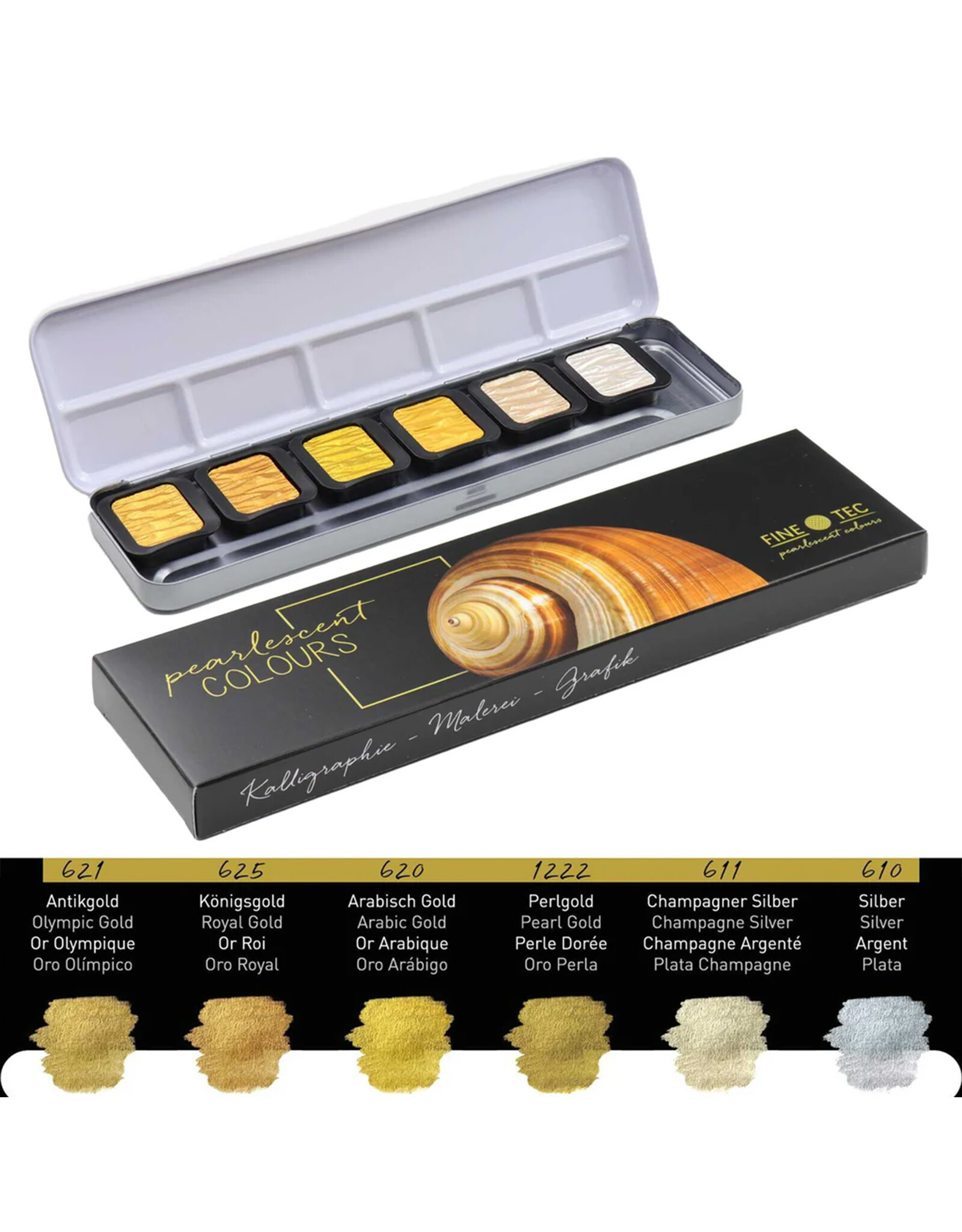 Finetec Finetec Pearlescent Artist Watercolor Classic Colors Set of 6