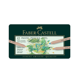 FABER-CASTELL Faber-Castel Pitt Pastel Pencils in a Metal Tin 12 Pack, Assorted