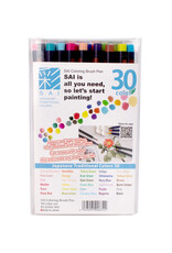 AITOH Akashiya Sai Watercolor Brush Pen, Set Of 30
