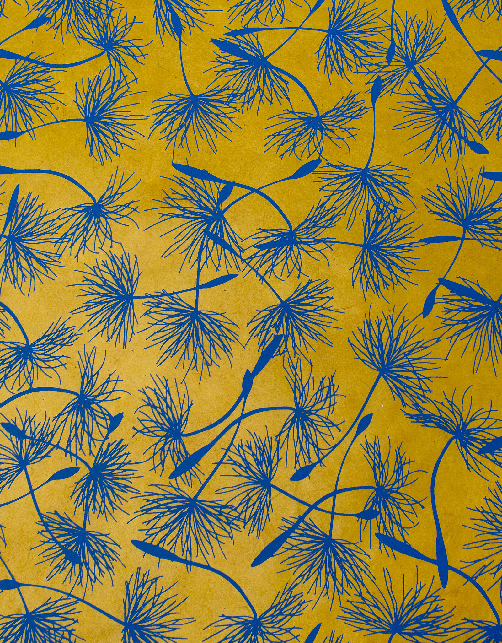 AITOH Aitoh Lokta Jelly Bush, Ochre and Blue, 19.5" x 29.5"