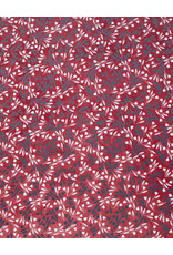 AITOH Aitoh Lokta Swirl 2 White and Black on Red, 2 Color, 19.5" x 29.5"