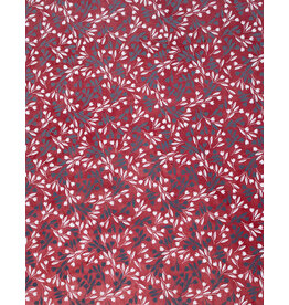 AITOH Aitoh Lokta Swirl 2 White and Black on Red, 2 Color, 19.5" x 29.5"