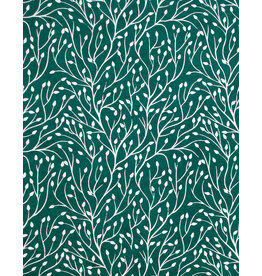 AITOH Aitoh Lokta Lahara Leaf, White on Green, 19.5" x 29.5"