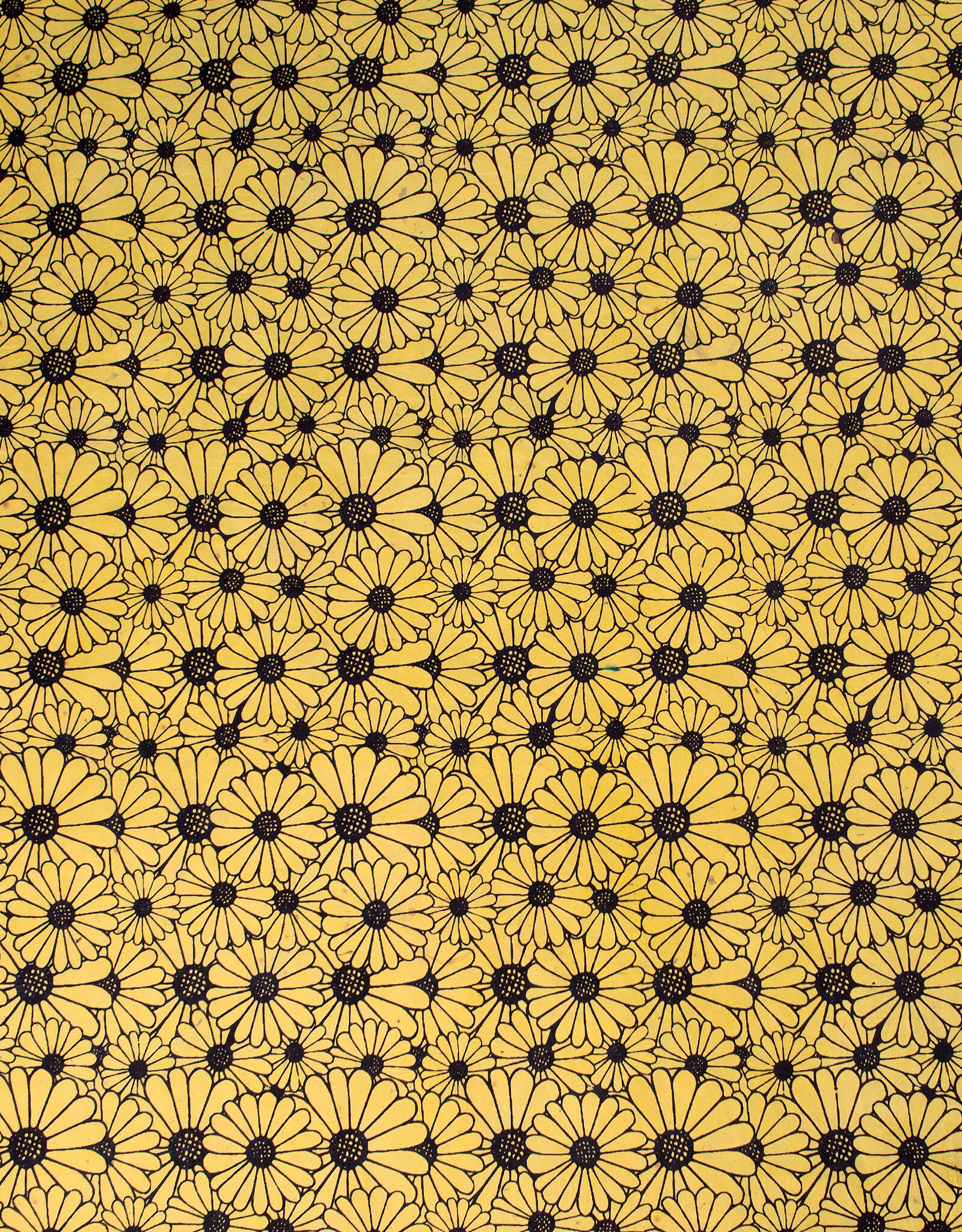 AITOH Aitoh Lokta Sunflower, Black on Yellow, 19.5" x 29.5"