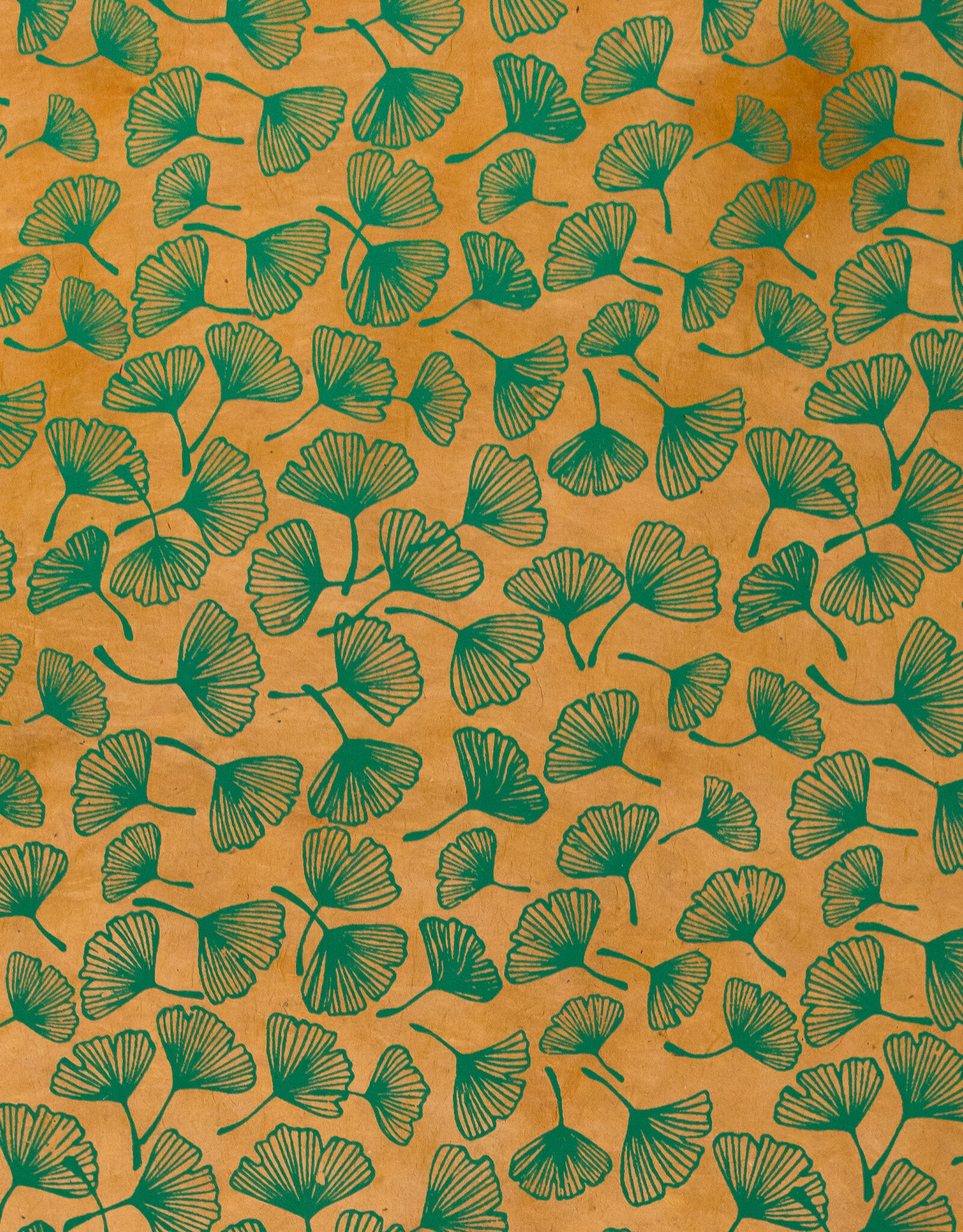 AITOH Aitoh Lokta Clover Flower, Bright Green on Butterscotch, 19.5" x 29.5"