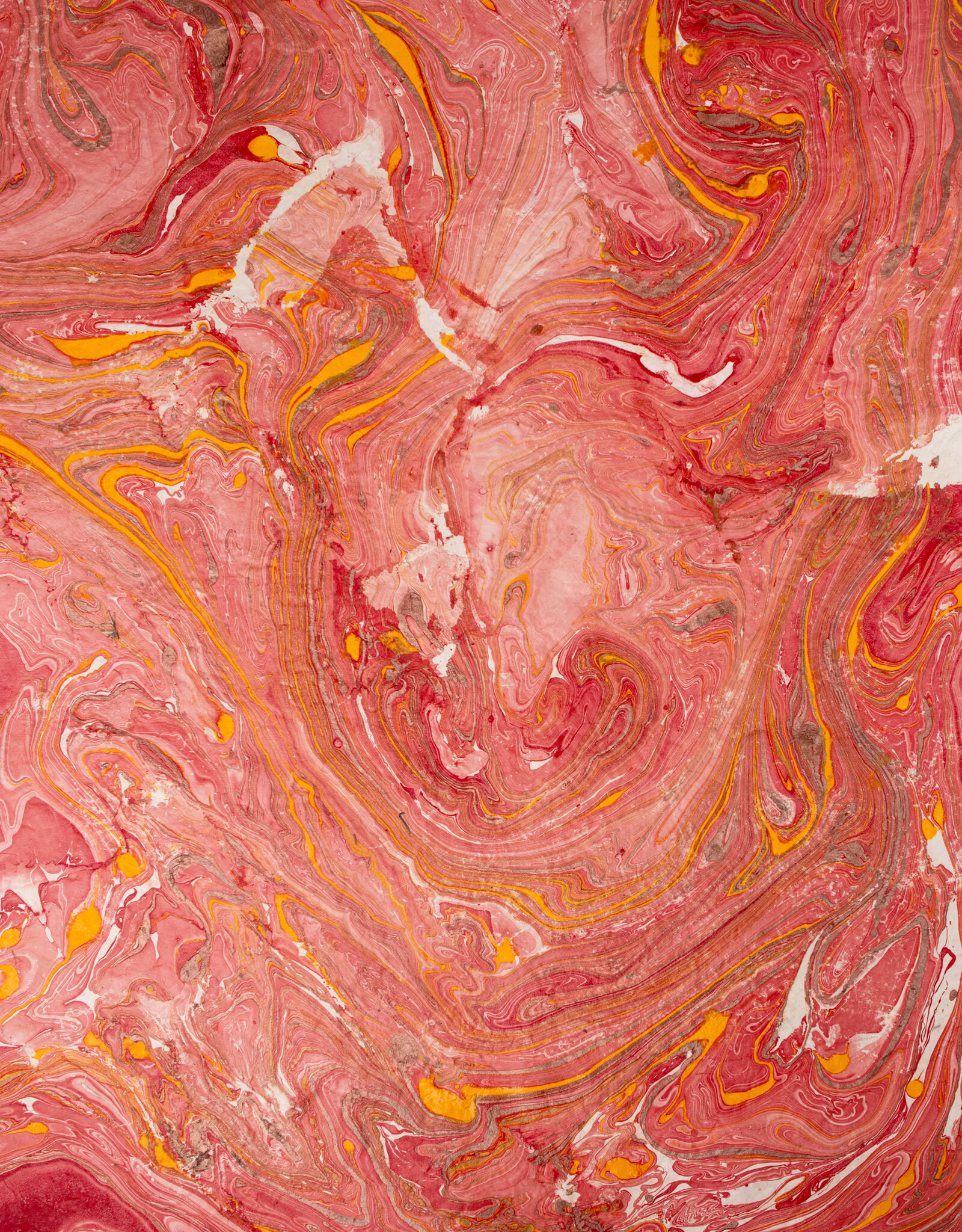 AITOH Aitoh Lokta Marble, Red/Orange/Copper, 19.5" x 29.5"
