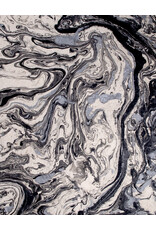 AITOH Aitoh Lokta Marble, Black/Gray/Silver, 19.5" x 29.5"