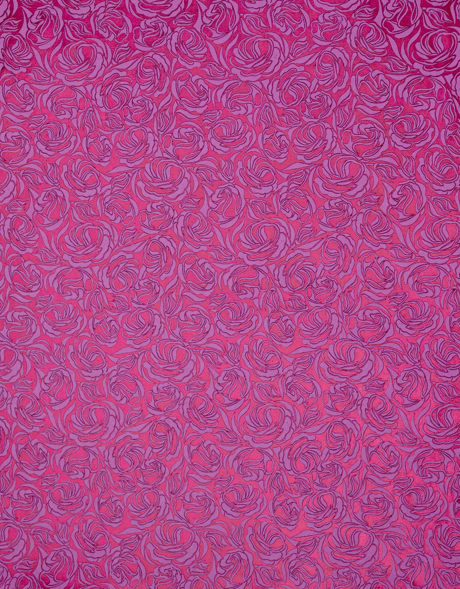 AITOH Aitoh Indian Metallic Maroon Rose on 04 Hibiscus, 22" x 30"