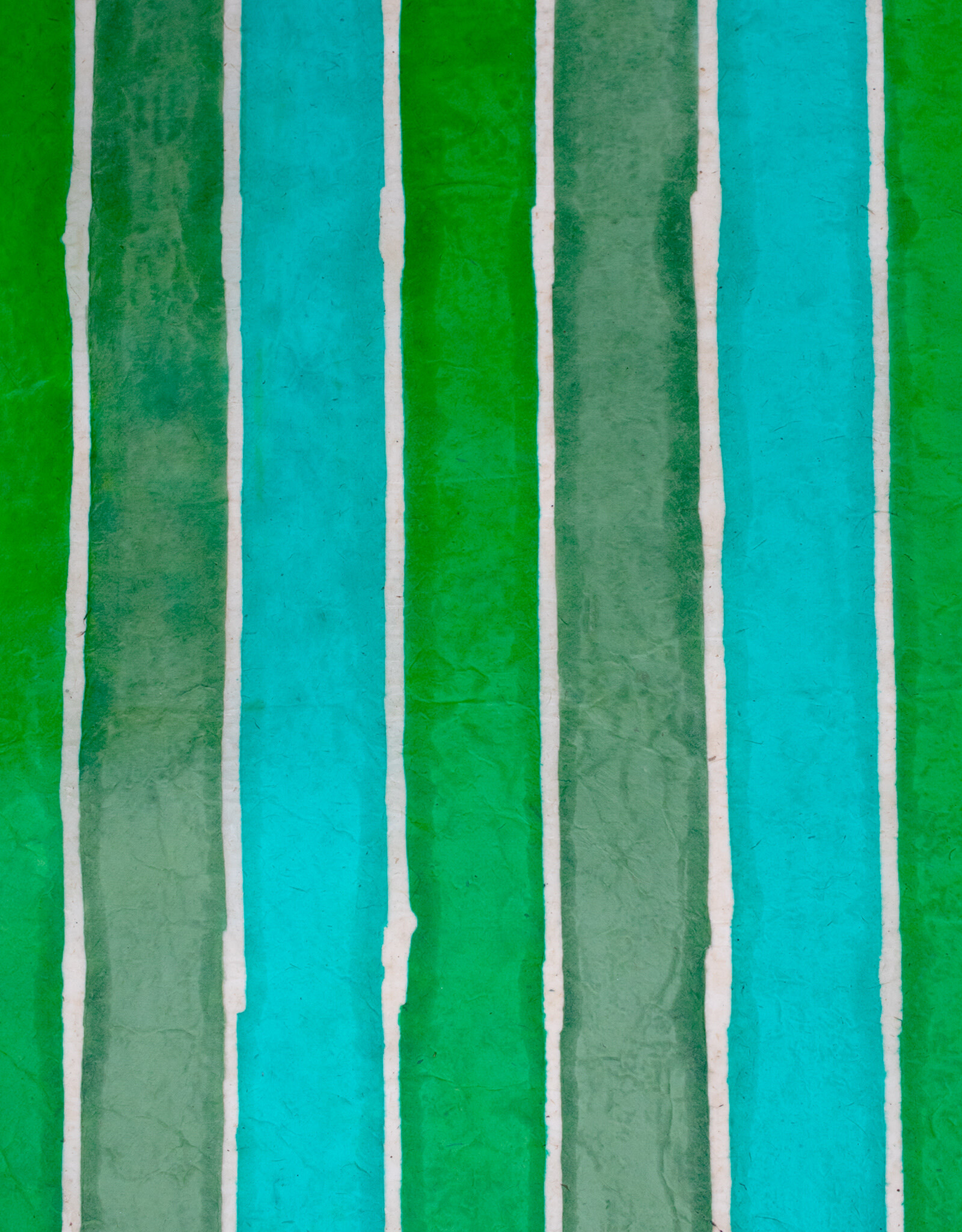 AITOH Aitoh Lokta Batik Stripe Greens, 19.5" x 29.5"