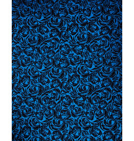 AITOH Aitoh Indian Metallic Royal Blue Rose on 13 Black, 22" x 30"