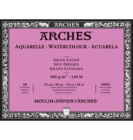 CLEARANCE MINOR DAMAGE  Arches Watercolour Block, Hot Pressed, 12'' x 16'' 140lb