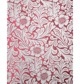 AITOH Aitoh Indian Metallic Maroon Damask on N27 Grey, 22.75" x 35.5"