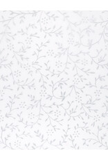 AITOH Aitoh Indian Metallic Matte Silver Petal on N1 White, 22.75" x 35.5"