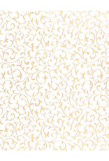 AITOH Aitoh Indian Metallic Matte Gold Vine on N1 White, 22.75" x 35.5"