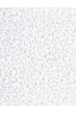 AITOH Aitoh Indian Metallic Matte Silver Vine on N1 White, 22.75" x 35.5"