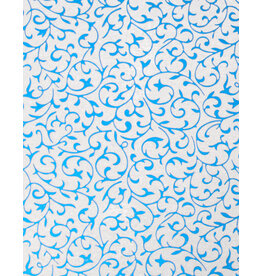 AITOH Aitoh Indian Metallic Royal Blue Vine on N27 Grey, 22.75" x 35.5"