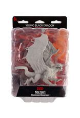 WIZKIDS Dungeons & Dragons Nolzur`s Marvelous Unpainted Miniatures: W8 Young Black Dragon