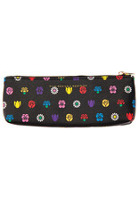 CLEARANCE Rico Design Pencil Case, Flowers on Black