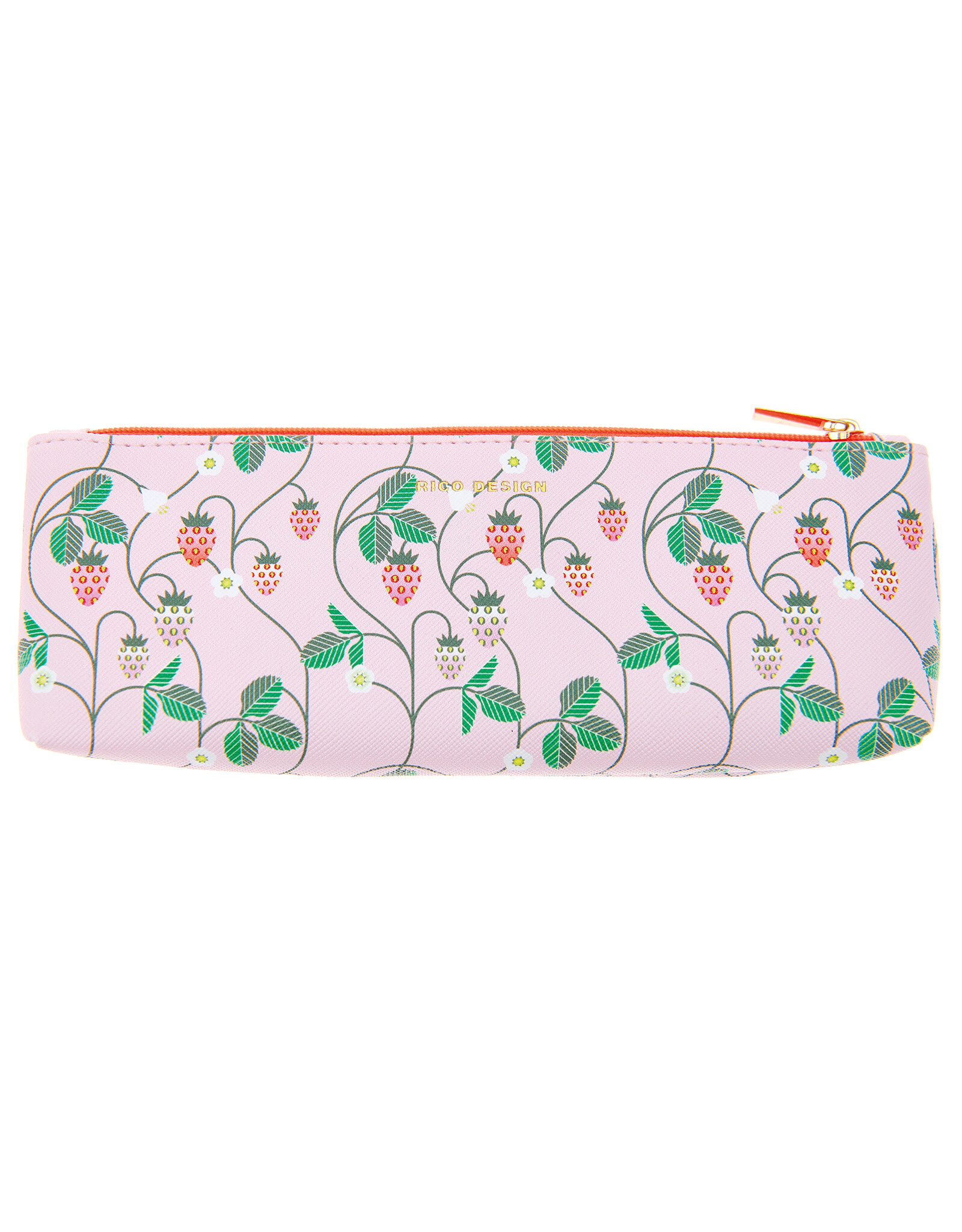CLEARANCE Rico Design Pencil Case, Strawberries on Pink