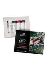 CLEARANCE M. Graham & Co. 5 Color Acrylic Set Art - Paints, bonus Titanium White