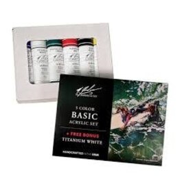CLEARANCE M. Graham & Co. 5 Color Acrylic Set Art - Paints, bonus Titanium White